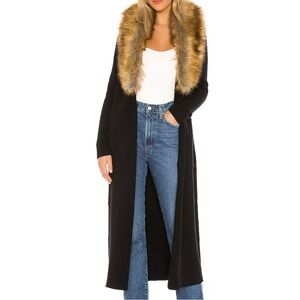 Show Me Your Mumu - Lombardi Long Cardigan With Faux Fur Trim - Small